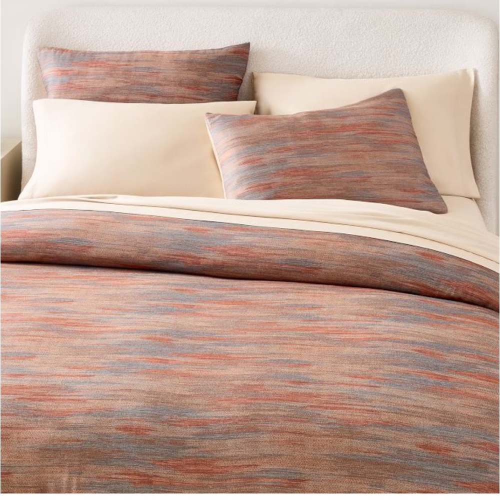 NWOT West Elm Silky TENCEL™ Striated Euro Sham in Terracotta